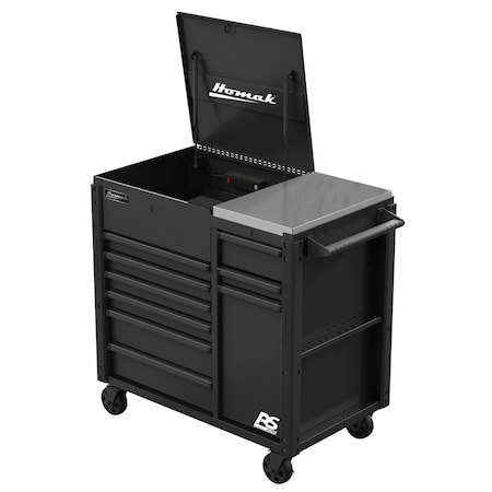 Homak 44in RSPRO 9-DRAWER POWER SERVICE CART-BLACK BK06044090